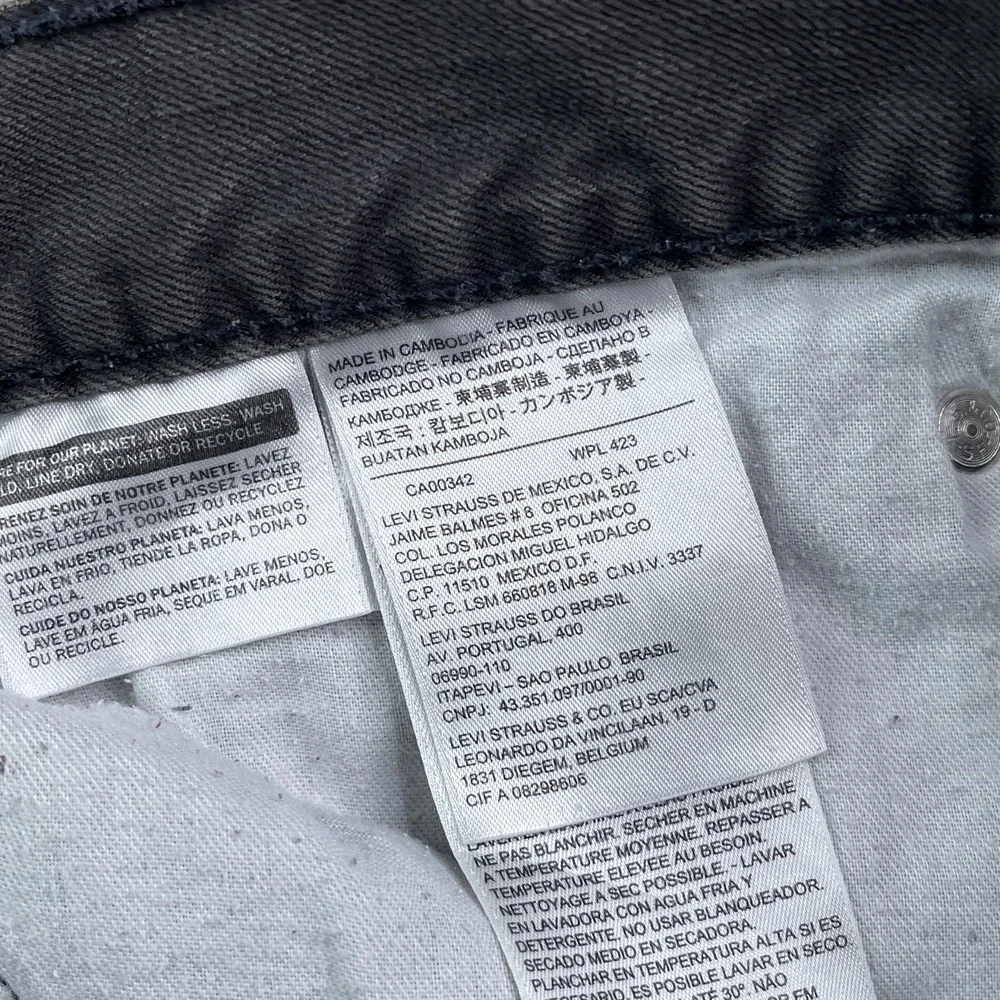 Levis 505‎ Jeans Mens 36x30 Grey Regular Straight Leg Cotton Denim White Tab